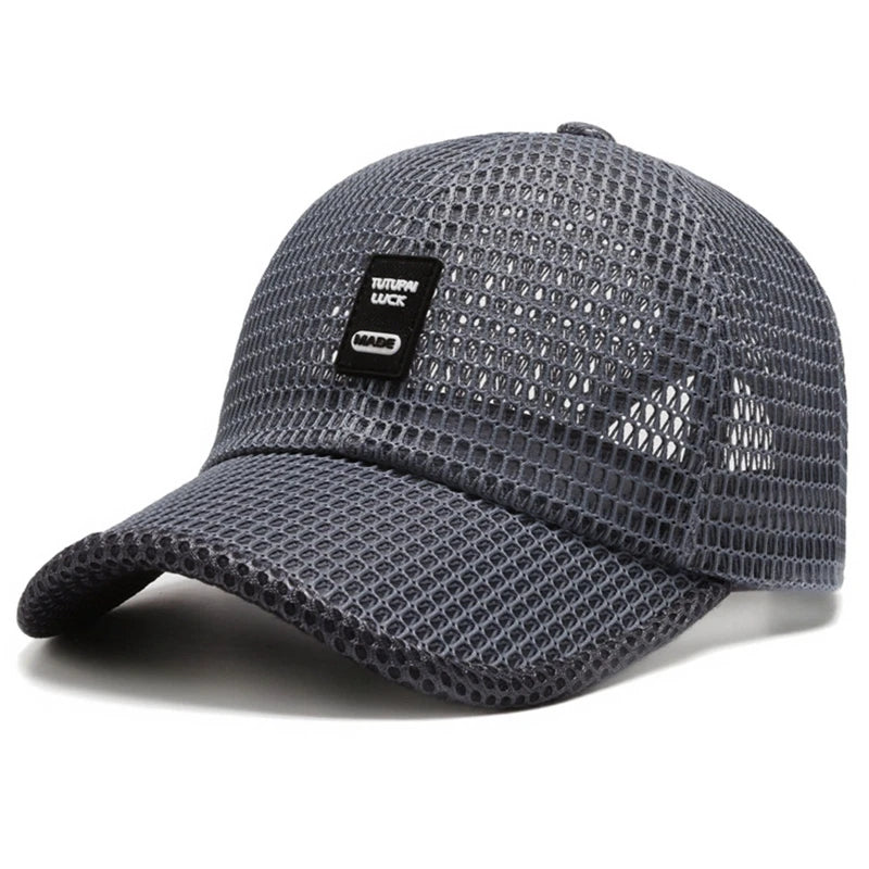 Men's Breathable Mesh Baseball Cap - Quick-Dry Anti-UV Sports Visor for Tennis, Golf & Hiking