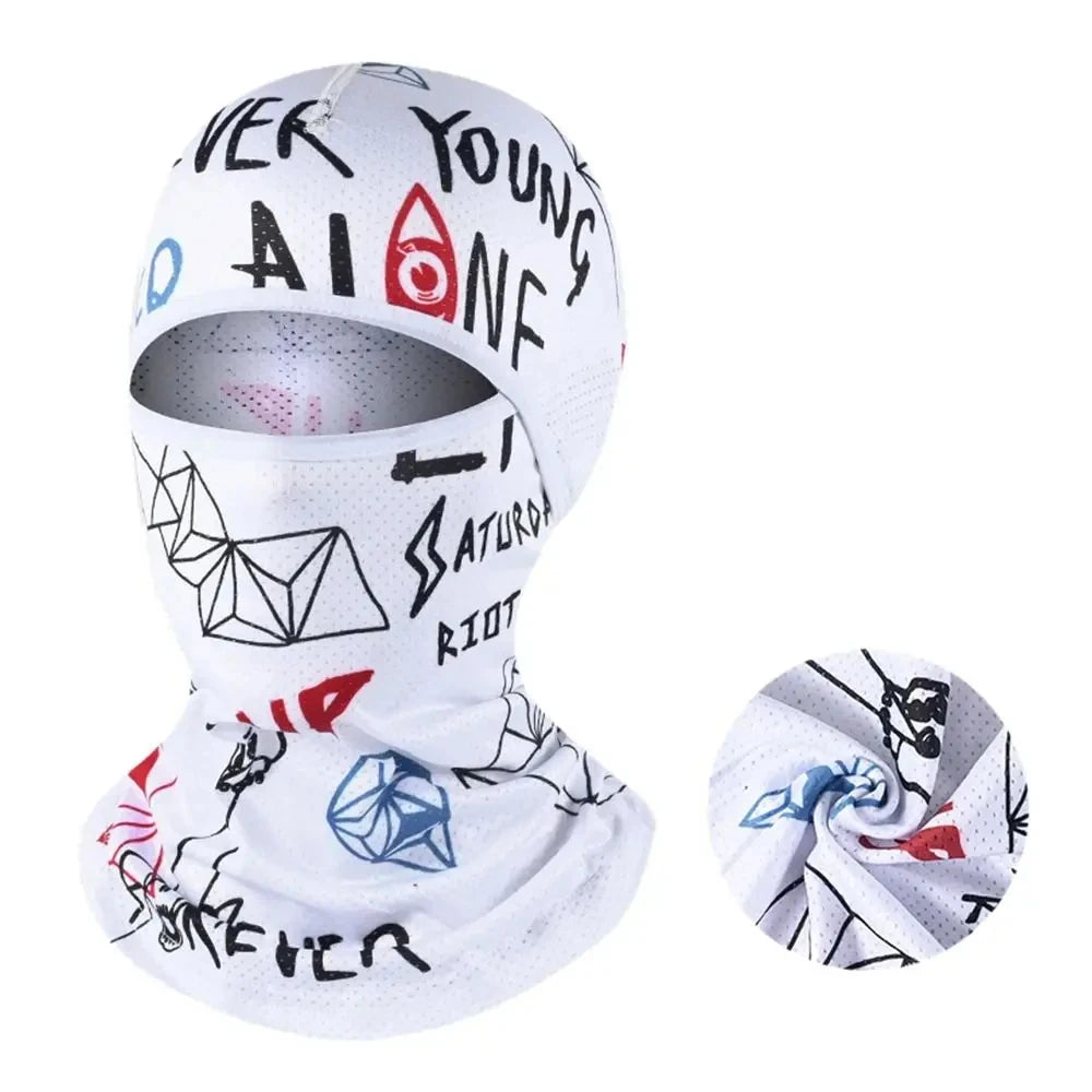 Ice Silk Cycling Balaclava - Full Face Sun Protection Cap for Bike & Motorcycle | Anti-UV Sports Headwear for Men
