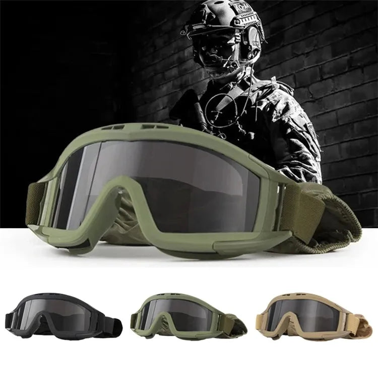 Tactical Anti-Impact Safety Goggles - Explosion Proof Protection for Airsoft, Paintball, Hunting & Mountaineering
