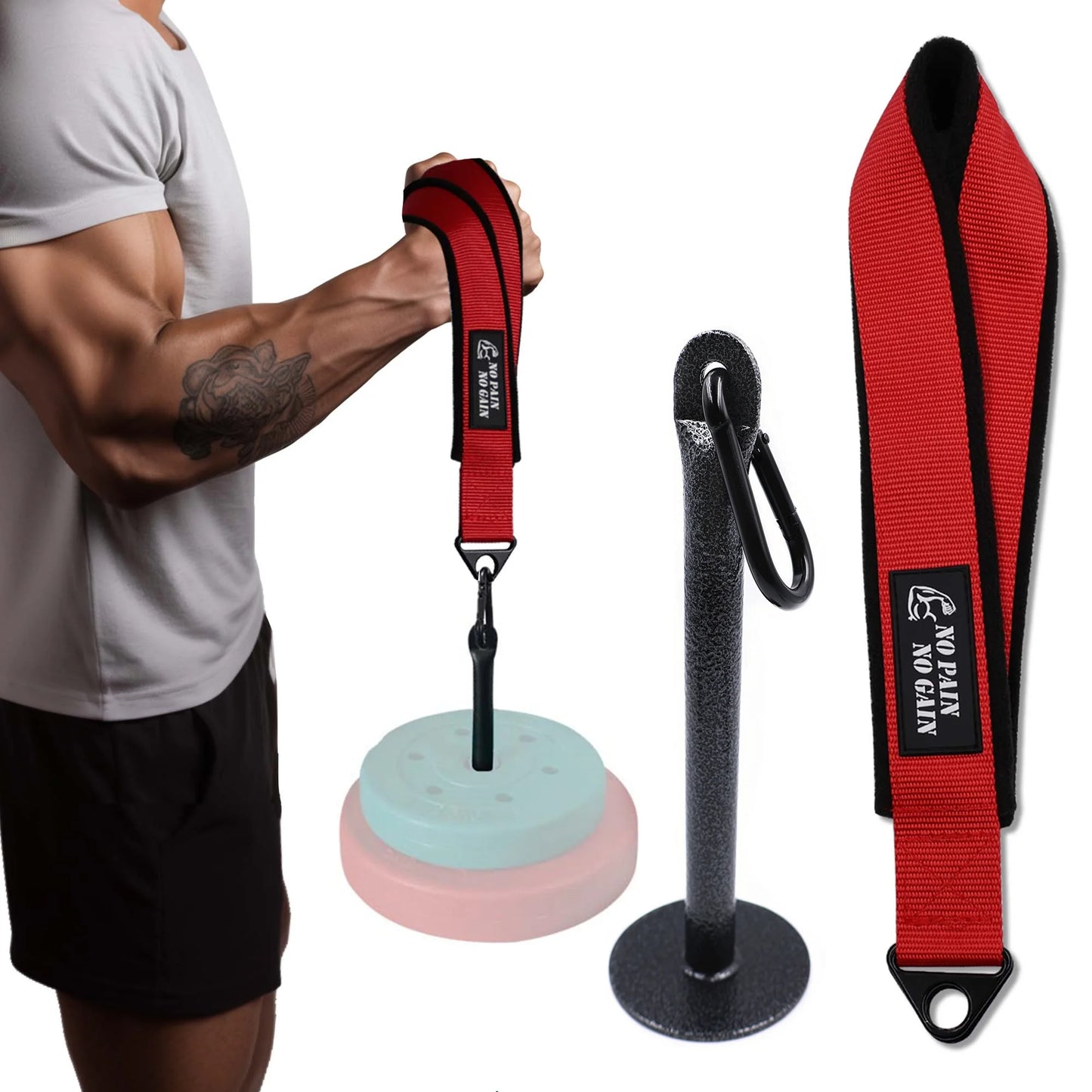 Professional Arm Wrestling Training Strap - Nylon & Polar Fleece Wrist Exerciser for Forearm & Bicep Strength