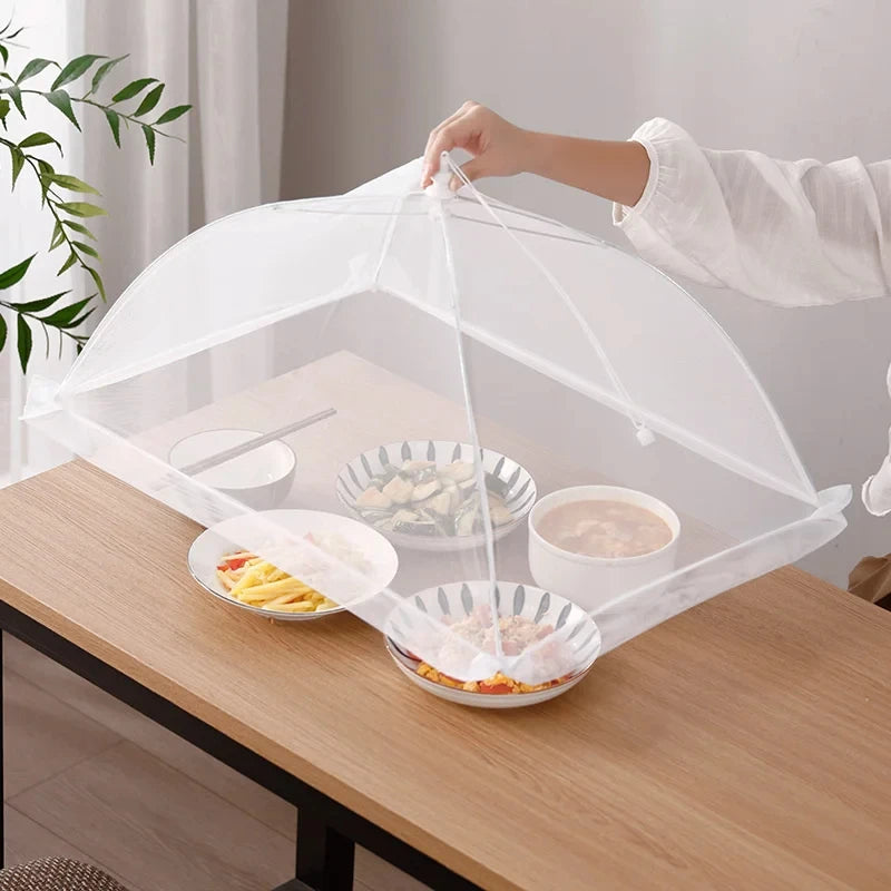 Foldable Mesh Food Covers - Washable Insect Proof Dish Protection for Kitchen Tables (3-Pack)