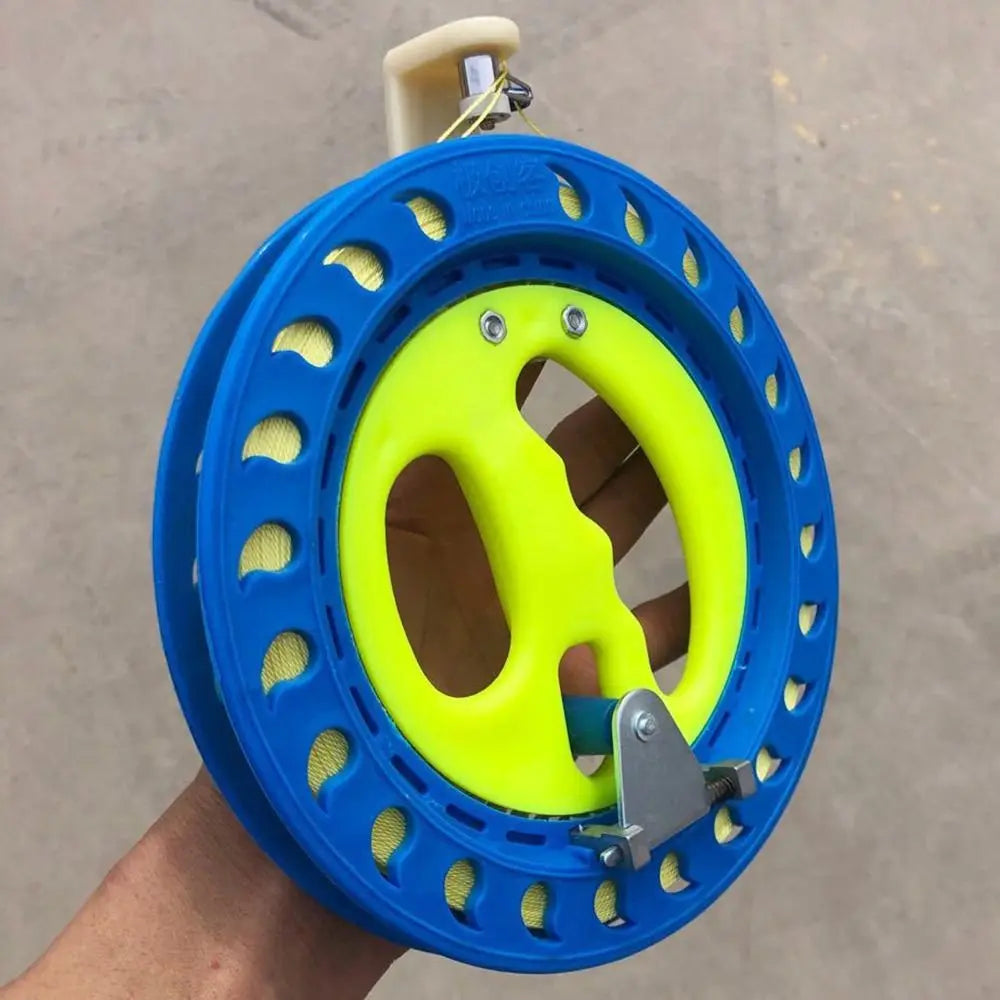 Kite Reel Winder - Fire Wheel Design with Blue Grip