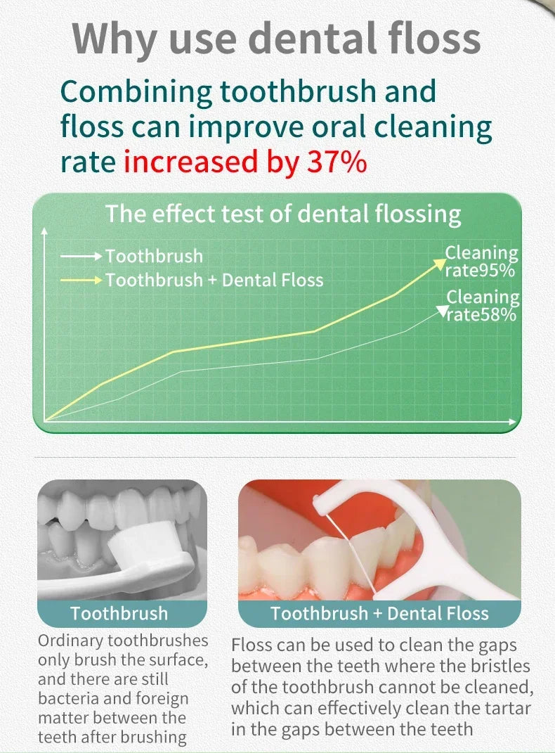 Dental Floss Picks - Oral Care Tools (50/150/300/600/1000 PCS Options)