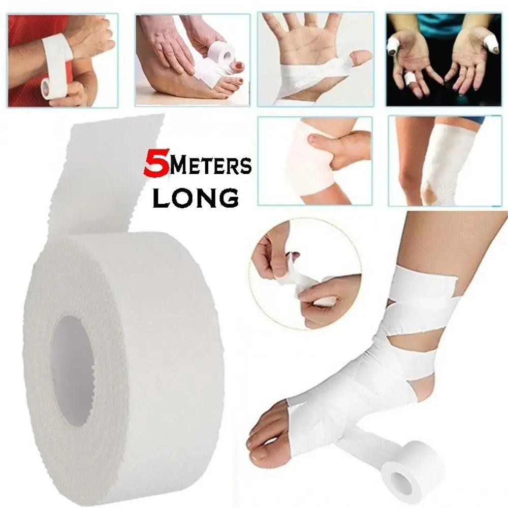 Premium Medical Waterproof Cotton Adhesive Tape - 12.5/25/50mm Roll - Sports Physiotherapy Elastic Bandage for Muscle Strain & Injury Support