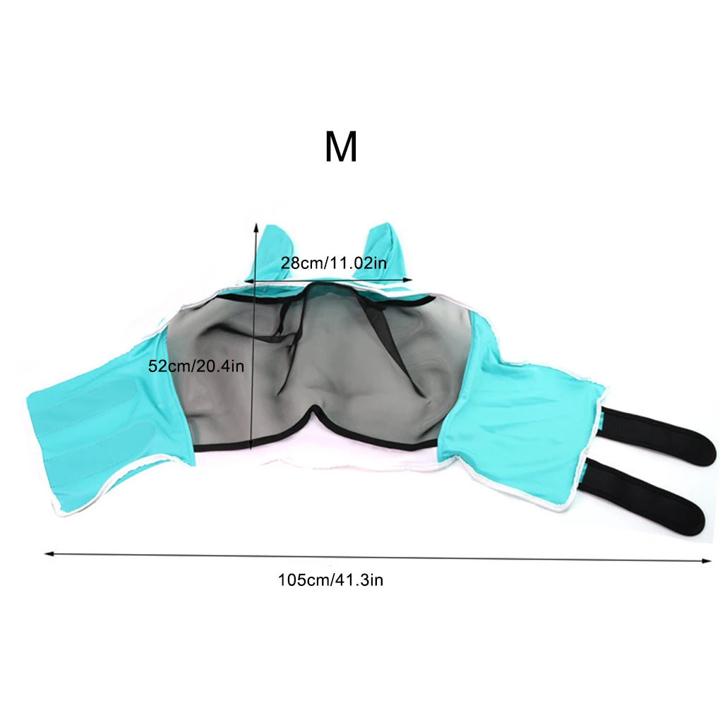 Blue Small Horse Fly Mask - Professional Grade Breathable & Adjustable Protection