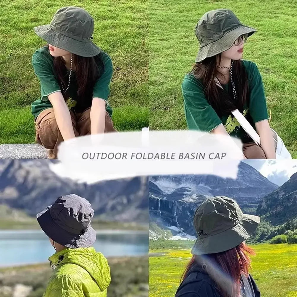 Unisex Waterproof Panama Bucket Hat - Anti-UV Sun Protection for Outdoor Camping, Hiking & Mountaineering