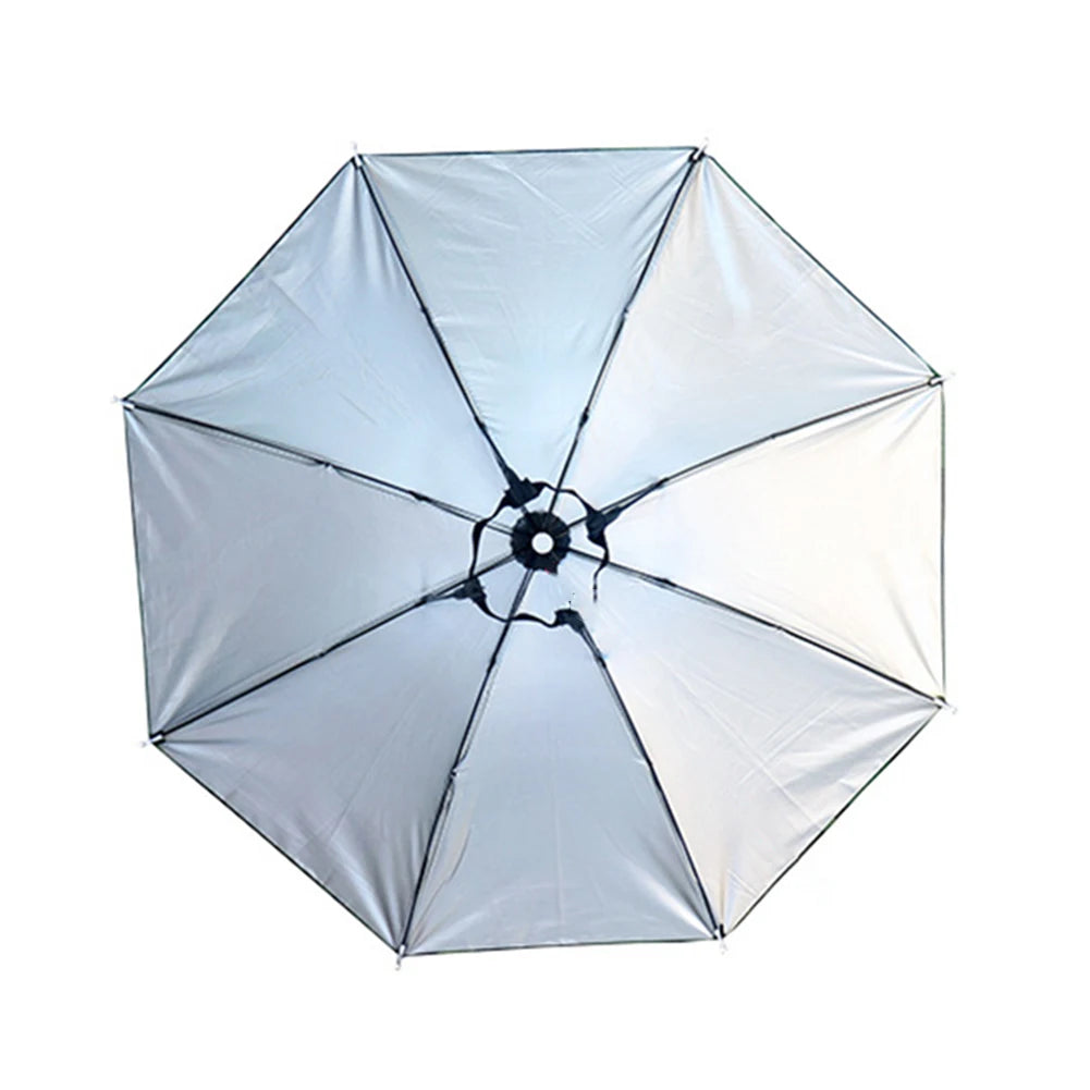 Foldable Umbrella Hat - Waterproof Hands-Free Rain & Sun Protection for Fishing, Camping & Beach (55-95CM Adjustable)