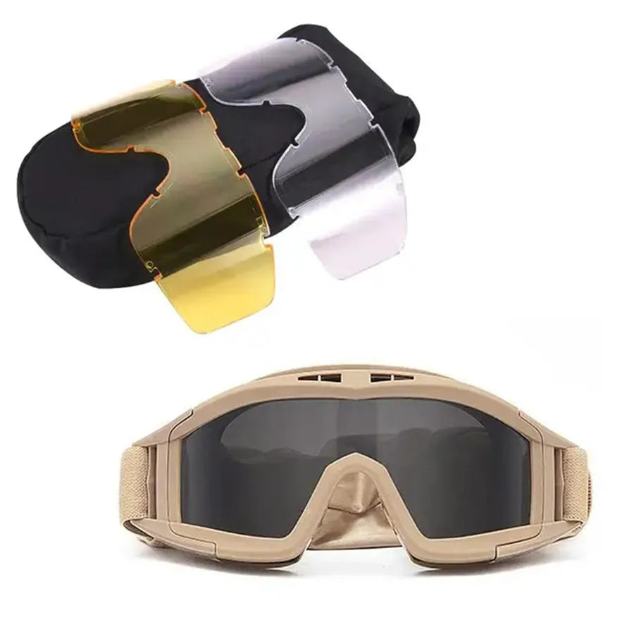 Tactical Anti-Impact Safety Goggles - Explosion Proof Protection for Airsoft, Paintball, Hunting & Mountaineering