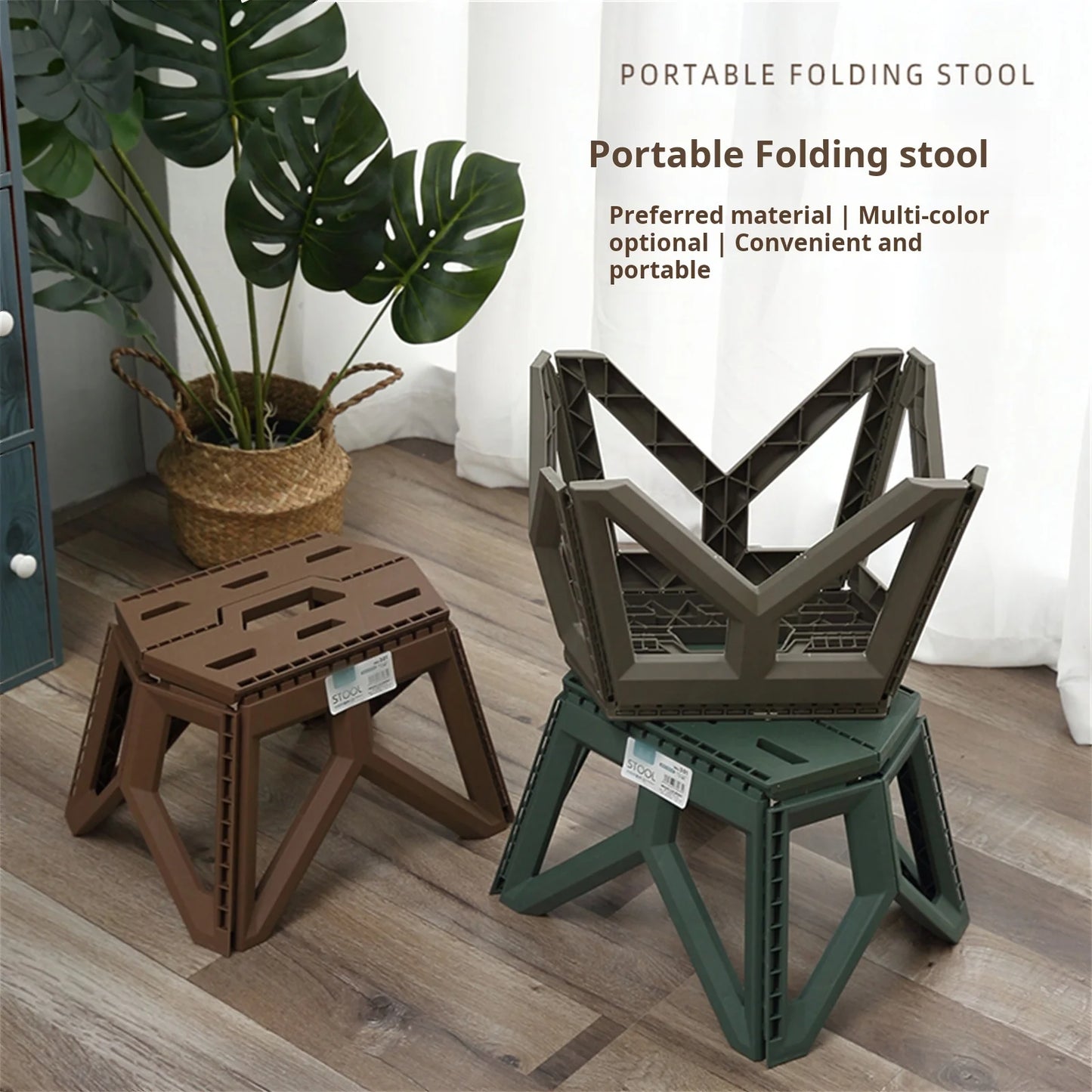 Portable Folding Camping Stool - High Load Bearing Outdoor Chair for Fishing, Beach & Camping