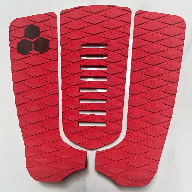 3-Piece EVA Foam Surfboard Traction Pad - Colorful Diamond Grip Deck Pad for Surf & SUP Boards - Non-Slip Trimmable Tail Pad with Strong Adhesive