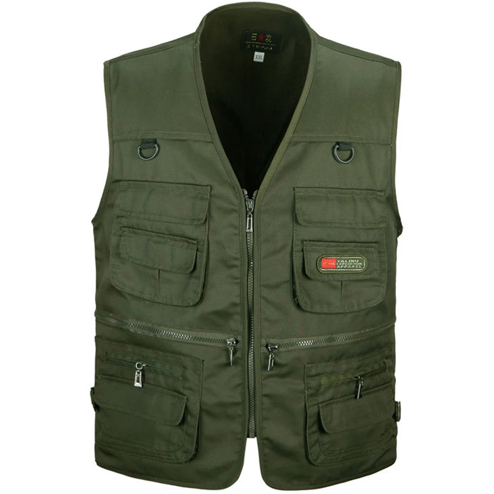 Men's Multi-Pocket Tactical Vest - Summer Outdoor Hiking Fishing Photography Waistcoat Cargo Jacket (S-6XL)