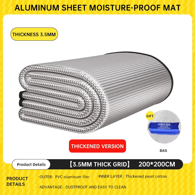 Waterproof Camping Mat - Double-Sided Aluminum Film Beach Blanket for Outdoor Picnic, Tent Floor & Portable Moisture-Proof Pad
