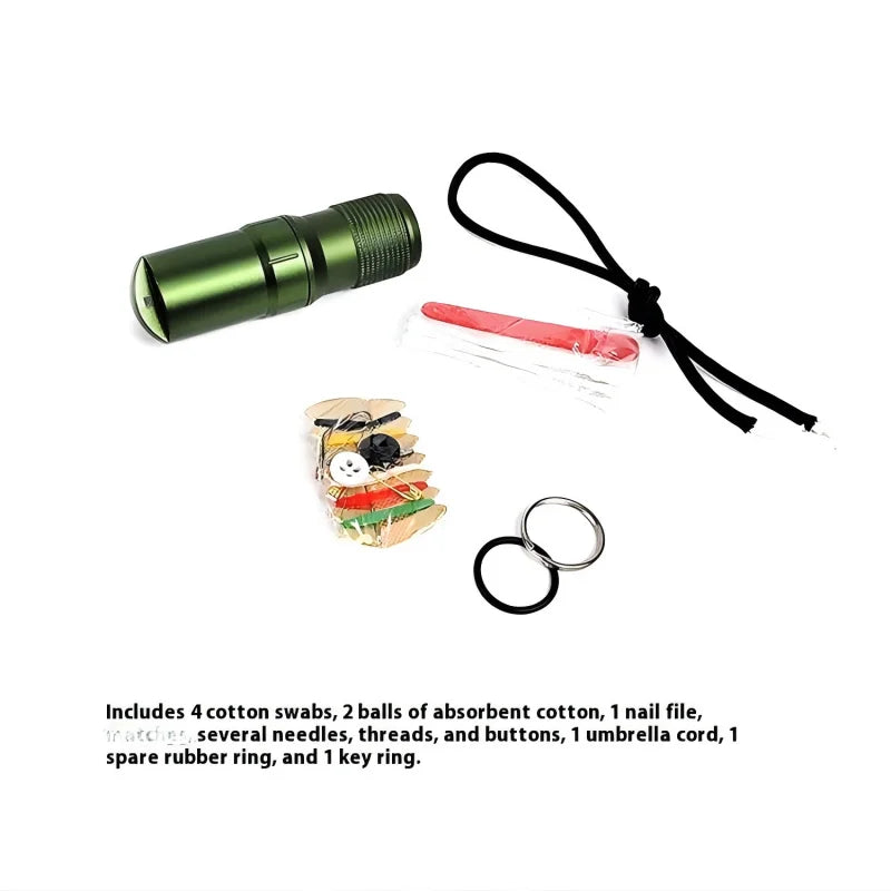 Waterproof Survival Storage Capsule - 3-in-1 Emergency Container for Pills/Matches/Gear with Sealed Design for Outdoor Adventures