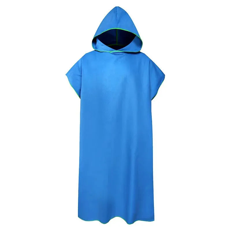 Quick Dry Microfiber Hooded Changing Robe - Beach Towel Poncho for Swimming, Travel & Sauna (Men & Women)