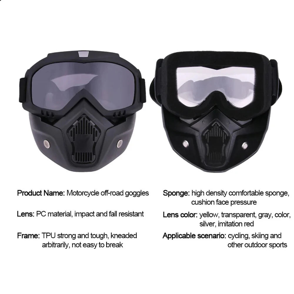 Full Face Tactical Protection Mask - Windproof Helmet for Motorcycle Racing, Off-Road, Skiing, Cycling & Outdoor Sports