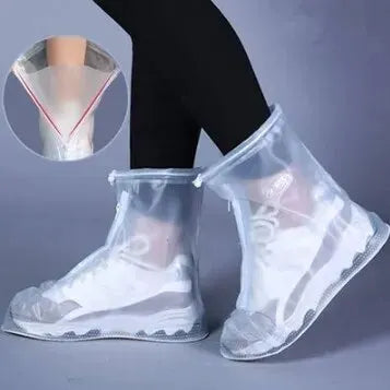 Waterproof Shoe Covers - Non-Slip Reusable Rain & Snow Boot Protectors with PVC Silicone Sole for Women & Men (1 Pair)