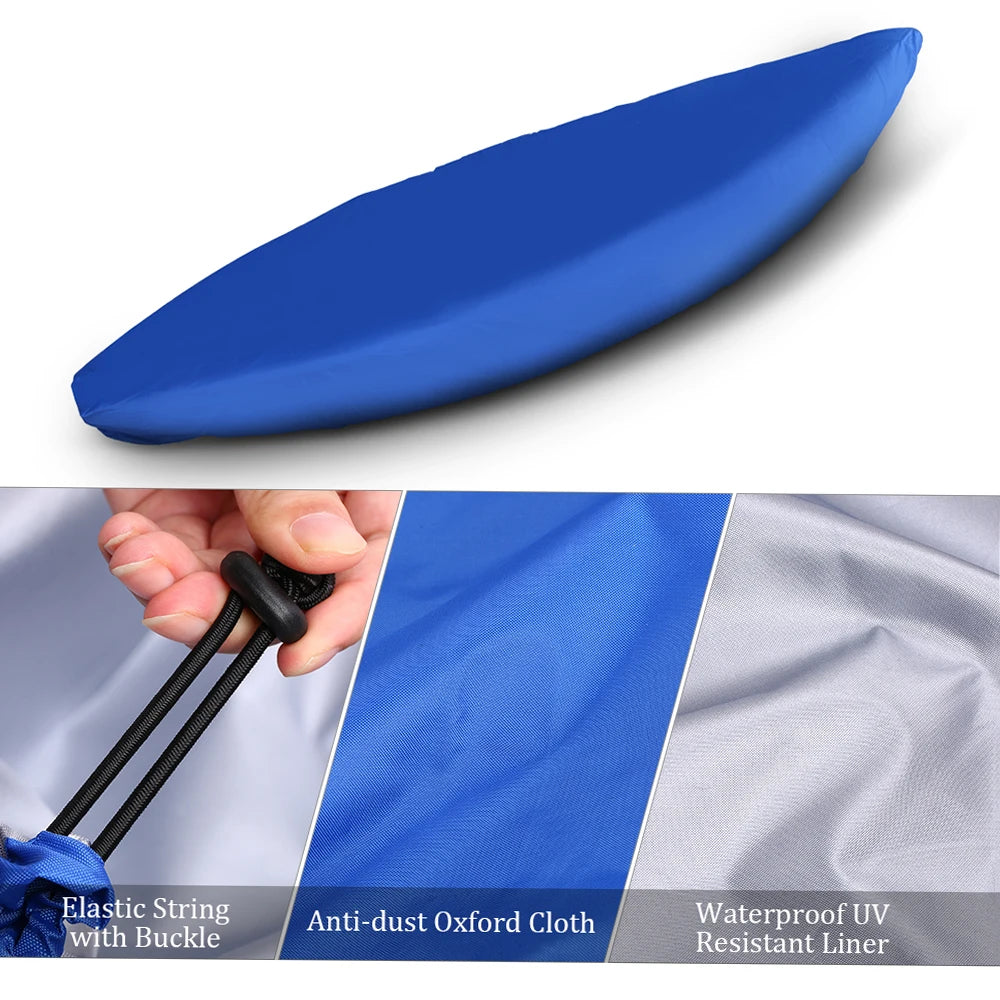 Universal Waterproof Kayak Cover - Professional Grade UV Resistant Canoe Boat Storage Shield with Dust Protection