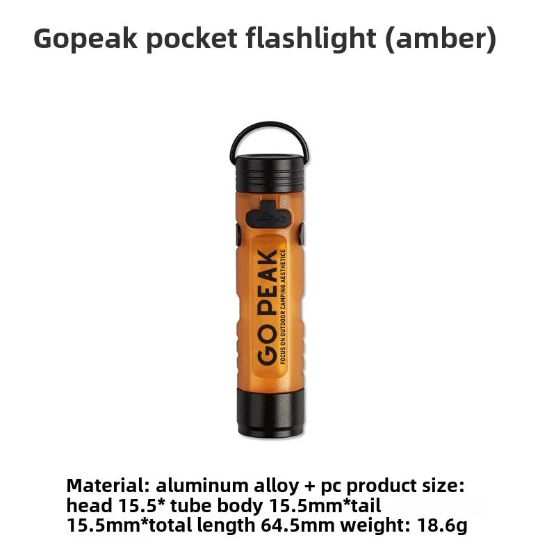 USB Rechargeable LED Mini Flashlight - Gopeak Pocket Keychain Torch with 5050 Chip, Long Endurance for Outdoor Hiking Camping Emergency Trail