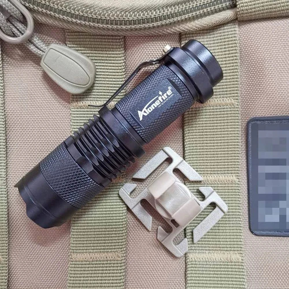 Swivel U-Ring Flashlight Holder - Multi-Purpose Backpack Light Clamp for Outdoor Hiking, Climbing & Work - Water Pipe, Pole & Shoulder Strap Compatible