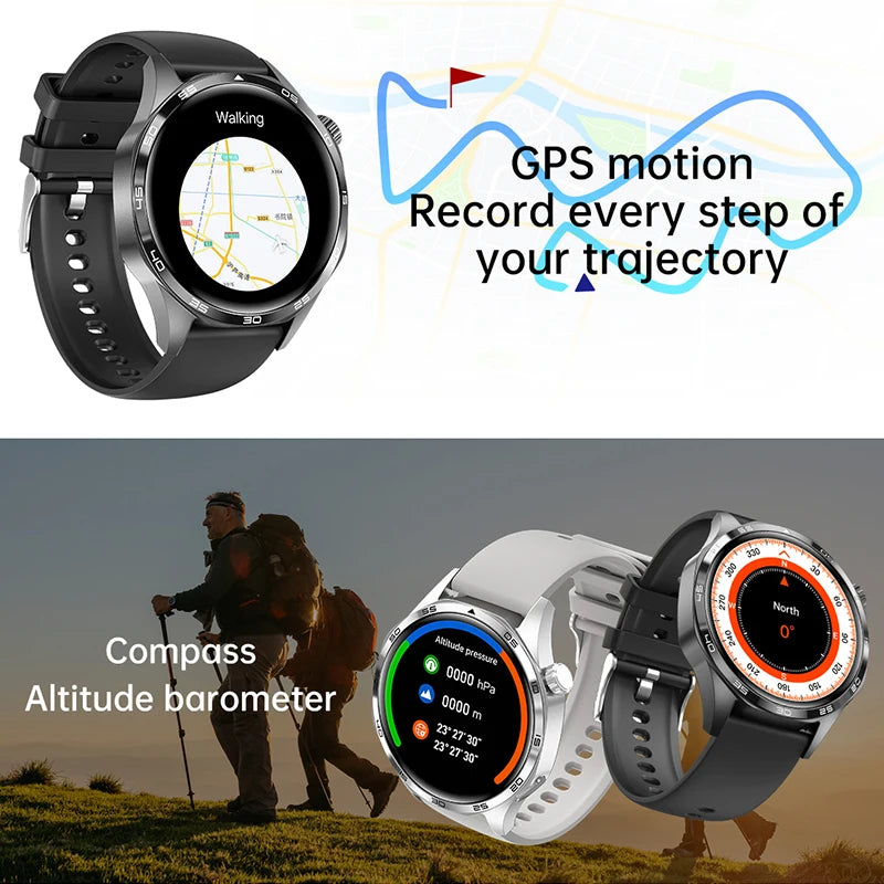 GT5 Pro Smart Watch - Men's 2024 AMOLED HD Smartwatch with Bluetooth Calling, GPS, NFC, Heart Rate Monitor & Compass
