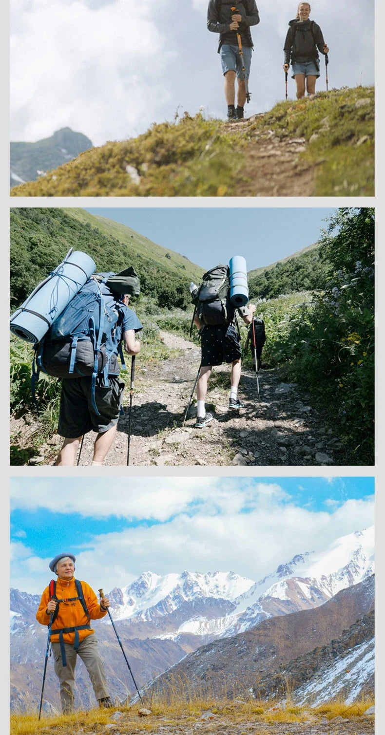 Premium Ultralight Telescopic Trekking Poles - 2PCS Adjustable Walking Sticks with Quick Lock System for Hiking