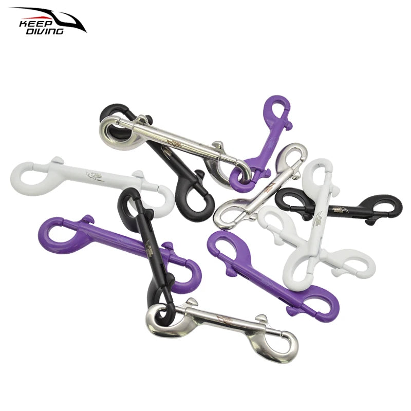 KEEP DIVING 316 Stainless Steel Double-Ended Scuba Diving Hook - BCD Equipment Accessory with Quick Draw Snap Bolt Kit (1 Piece)