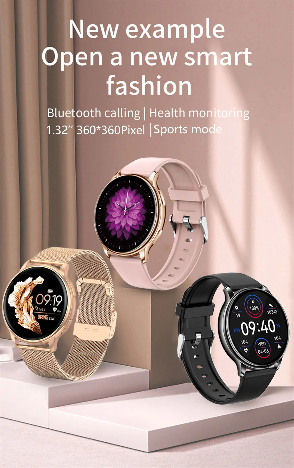 Bluetooth Call Smart Watch Women / Men Custom Dial Watches Sport Fitness Tracker Heart Rate Smartwatch For Android IOS Y22