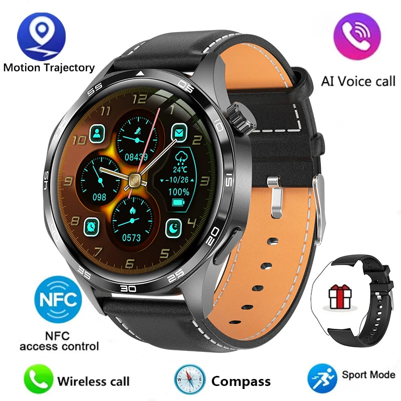 GT5 Pro Smart Watch - Men's 2024 AMOLED HD Smartwatch with Bluetooth Calling, GPS, NFC, Heart Rate Monitor & Compass