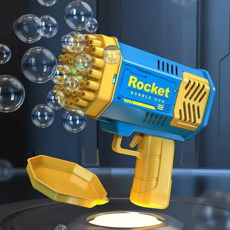 Electric Automatic Bubble Gun - 40 Hole Rocket Launcher Style Handheld Portable Party Toy Birthday Gift (Bubble Water Not Included)