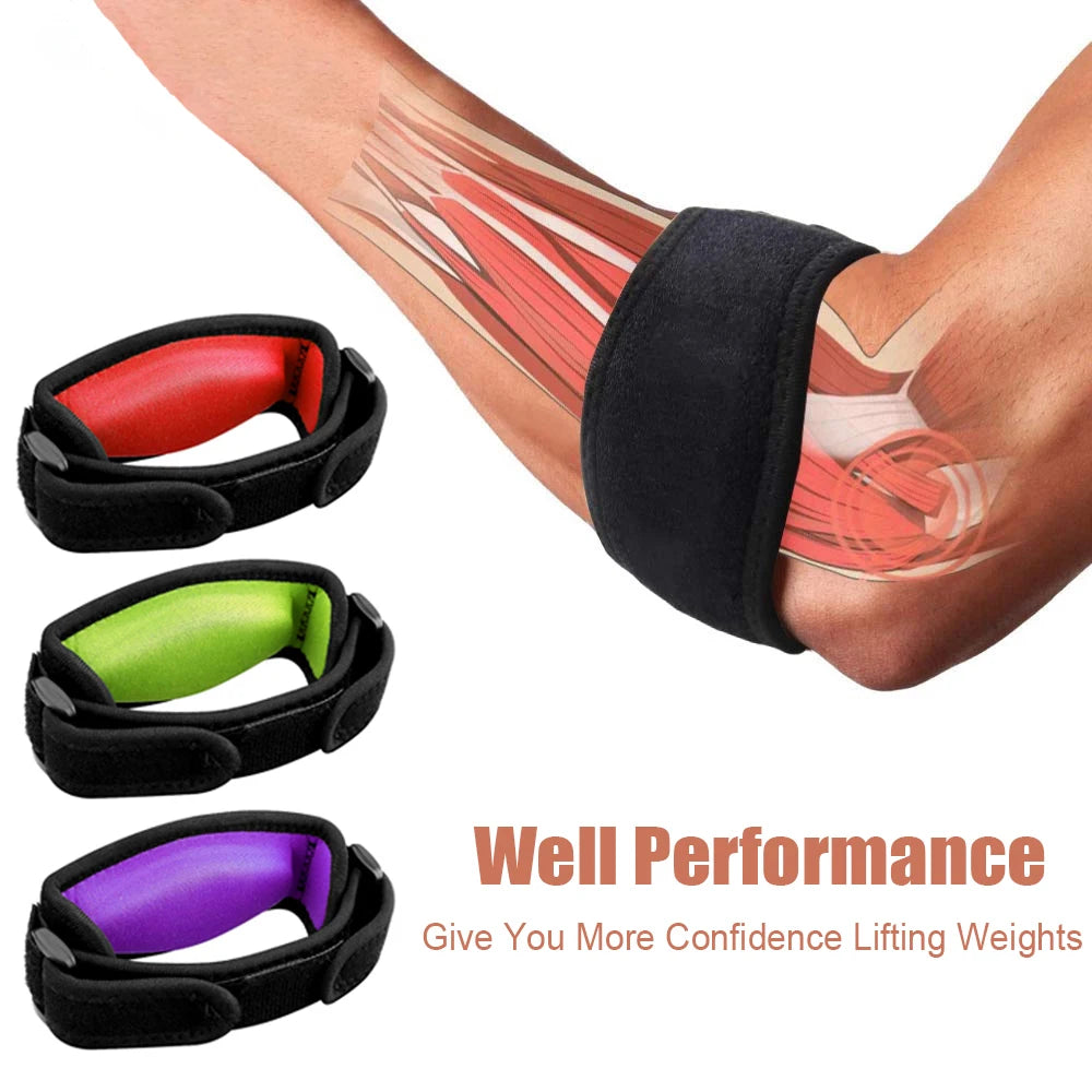 Tennis Elbow Support Brace - Compression Arm Strap for Tendonitis & Forearm Pain Relief - Golf Elbow Band with Pad for Men & Women