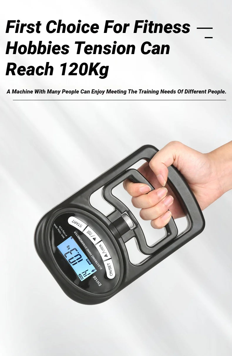 265Lbs/120Kg Digital Hand Dynamometer - Grip Strength Tester for Men and Women