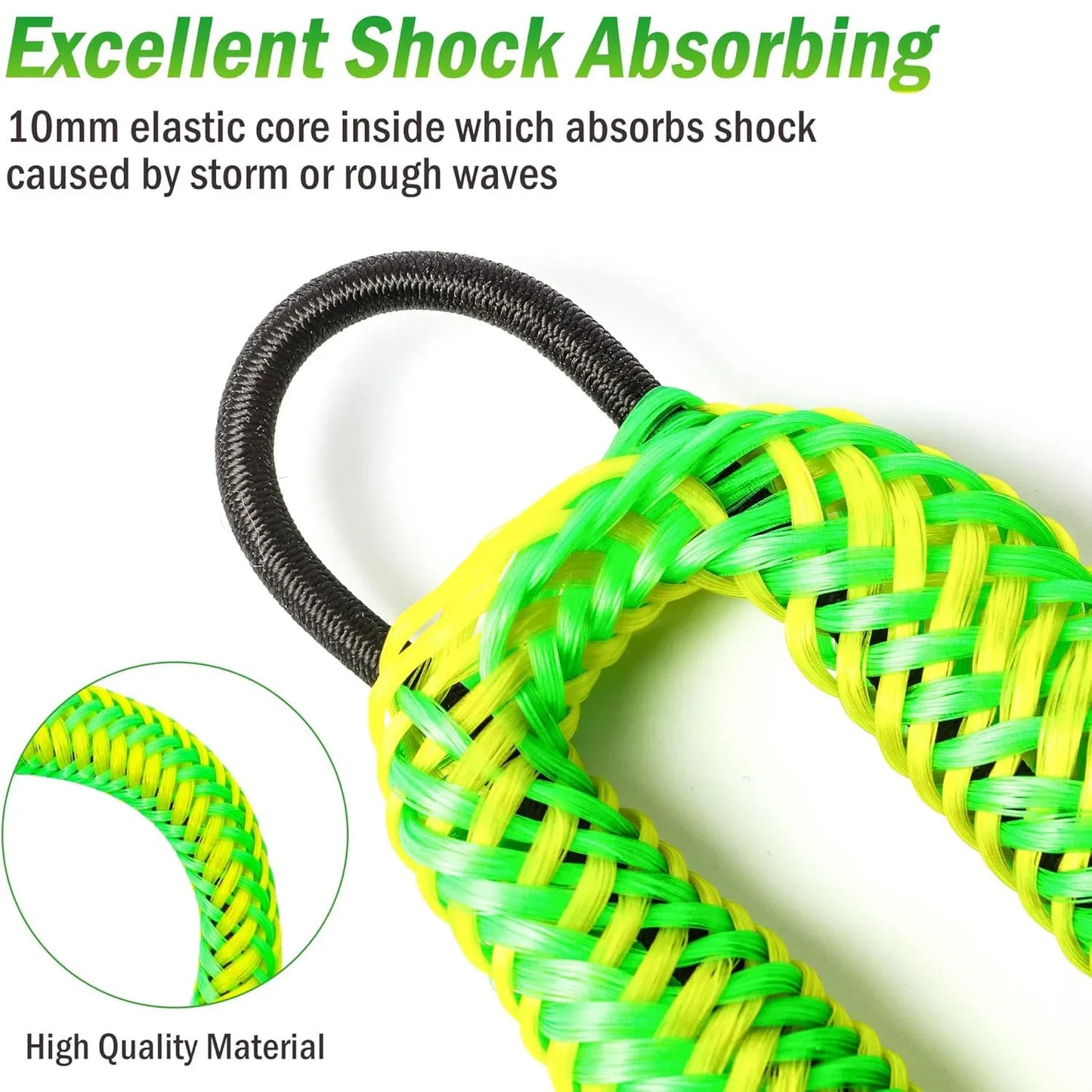 Marine Bungee Dock Lines - Universal Mooring Rope for Boats, Kayaks, Jet Skis, Pontoons & Watercraft