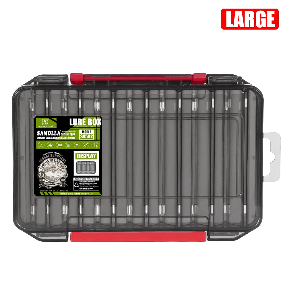 SAMOLLA Dual-Compartment Fishing Tackle Organizer - Premium Compact Storage Box for Lures, Hooks & Baits with Durable Construction