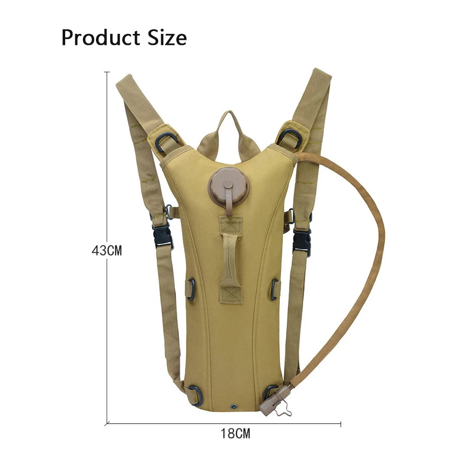 3L Hydration Pack - Waterproof Nylon Water Bladder for Running, Cycling, Hiking, Climbing & Outdoor Sports