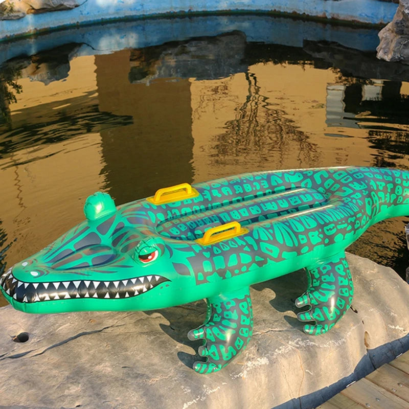 Crocodile-Shaped Inflatable Water Float - Swimming Pool Toy for Kids & Adults