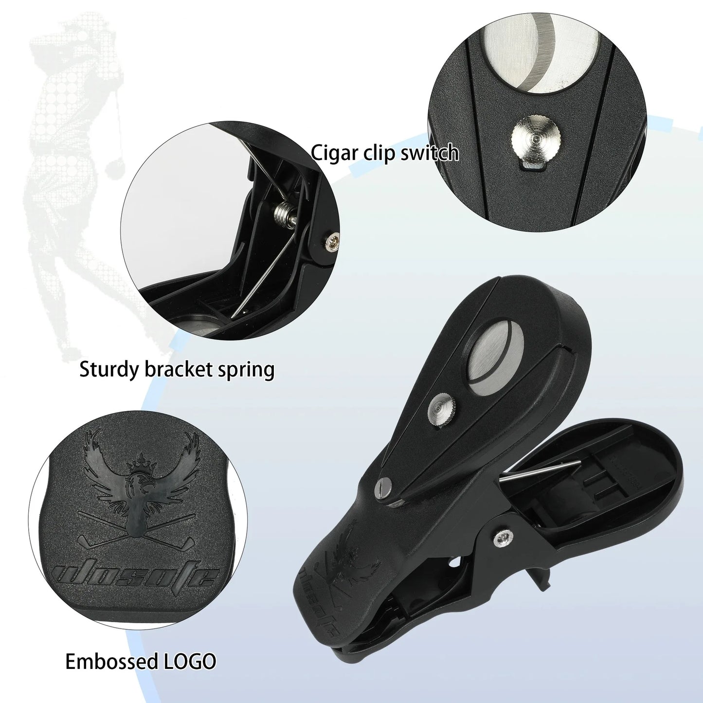 Golf Course Cigar Holder Set - Double Portable Plastic Cigar Holders - Premium Golf Accessories