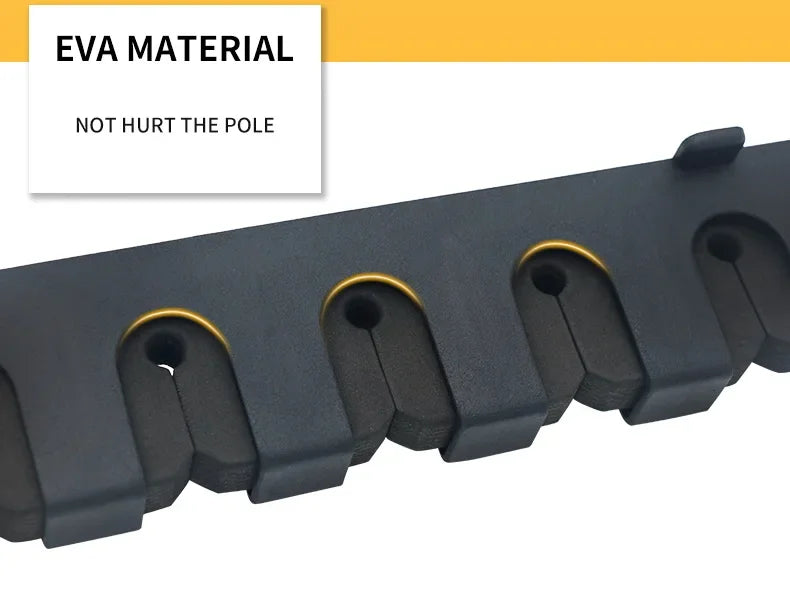 6-Hole Wall-Mounted Fishing Rod Holder - Vertical & Horizontal Display Rack