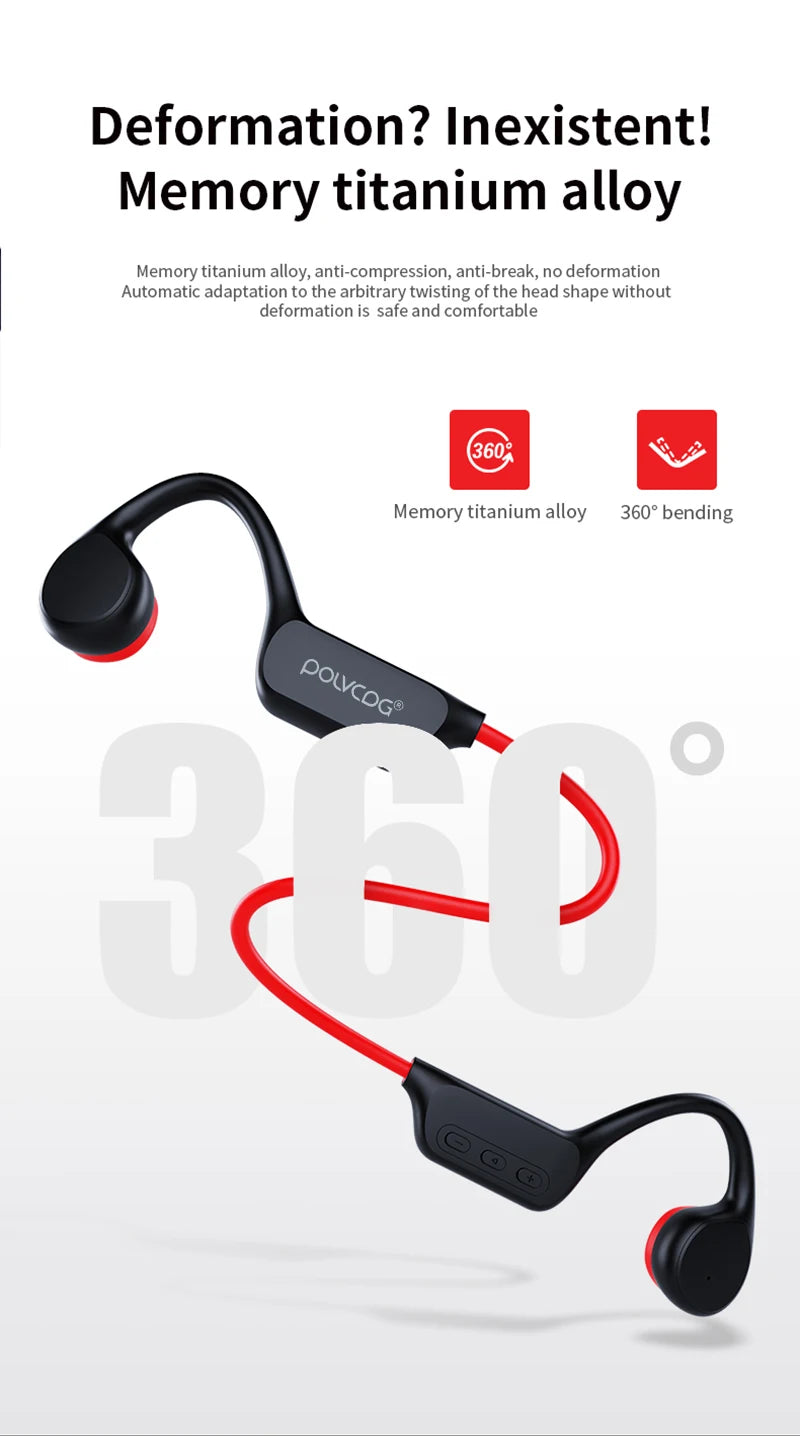 Waterproof Bone Conduction Swimming Headset - Bluetooth 5.3 Wireless Earphones with 32GB Storage, IPX8 Rating & Microphone for Exercise and Fitness