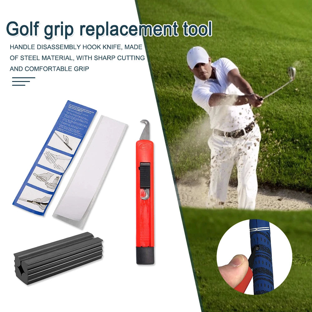 Professional Golf Club Regripping Kit - 13 Grip Tape Strips with Removal Tool, Rubber Vise Clamp & Cover for Complete Club Grip Repair
