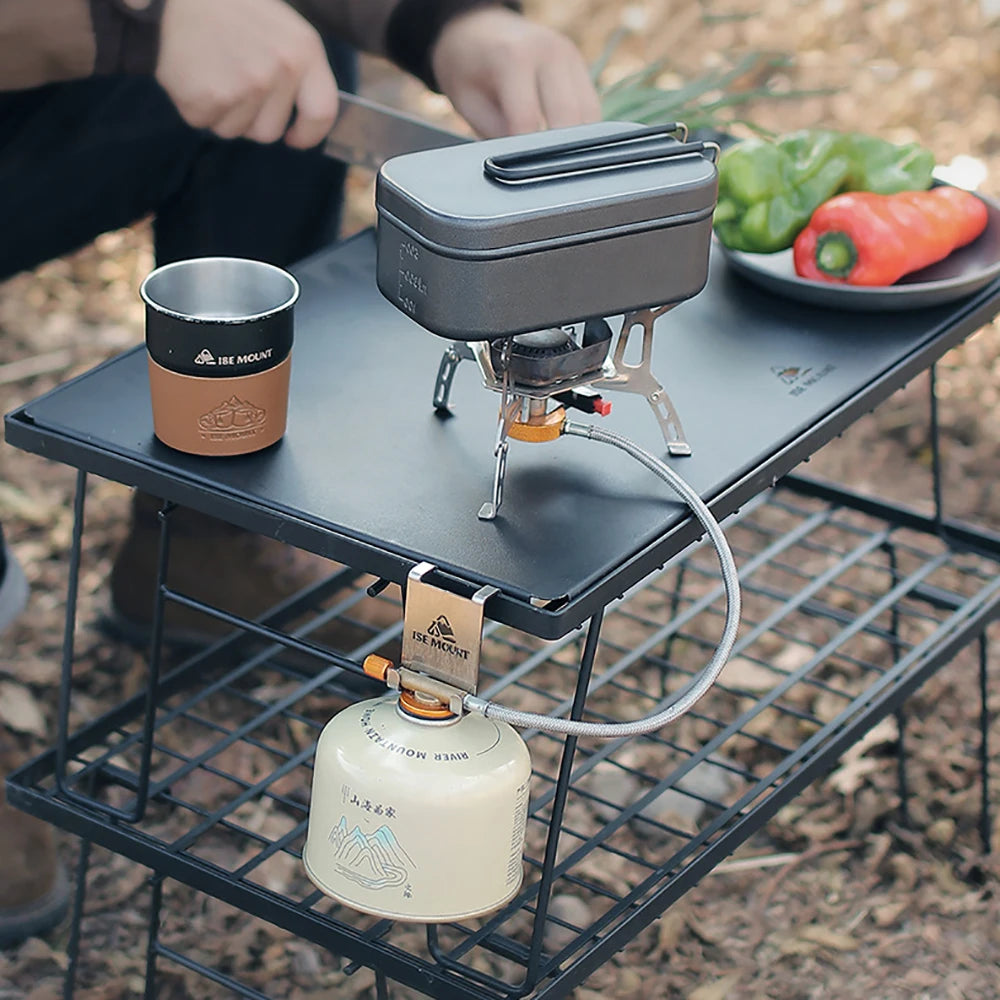 Stainless Steel Gas Canister Hook - Camping Table Stove Tank Hanger Organizer for Outdoor Cooking