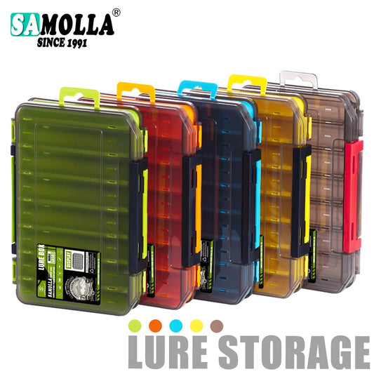 SAMOLLA Dual-Compartment Fishing Tackle Organizer - Premium Compact Storage Box for Lures, Hooks & Baits with Durable Construction
