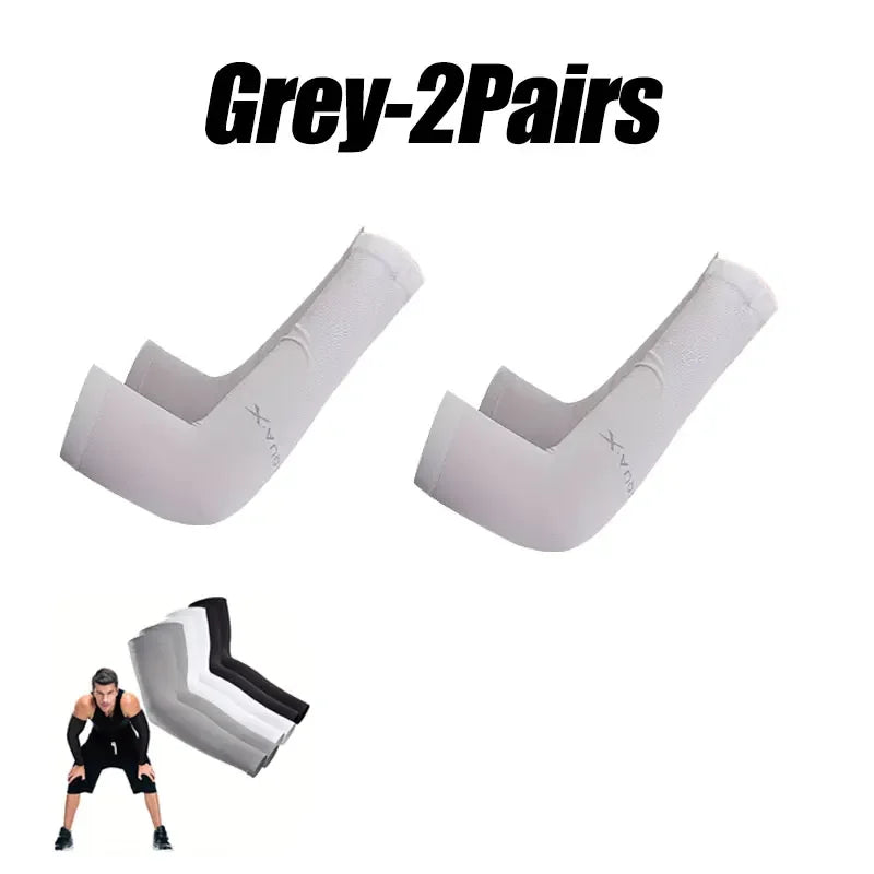 10 Pairs Summer Cycling Ice Silk Arm Sleeves - UV Protection Cooling Arm Covers for Running & Outdoor Sports - Fingerless Unisex