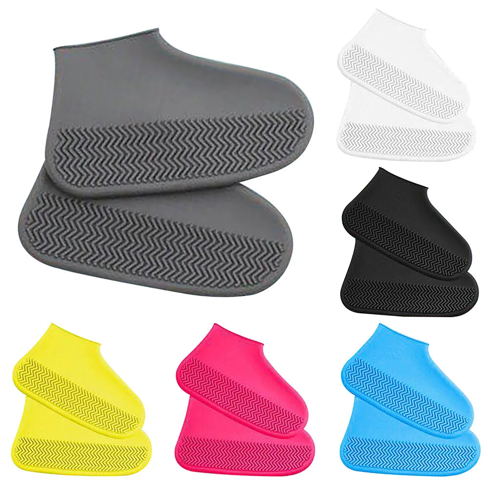 Waterproof Silicone Shoe Covers - 2 Pack Non-Slip High Elastic Wear-Resistant Unisex Rain Boot Covers for Outdoor Rainy Days Reusable