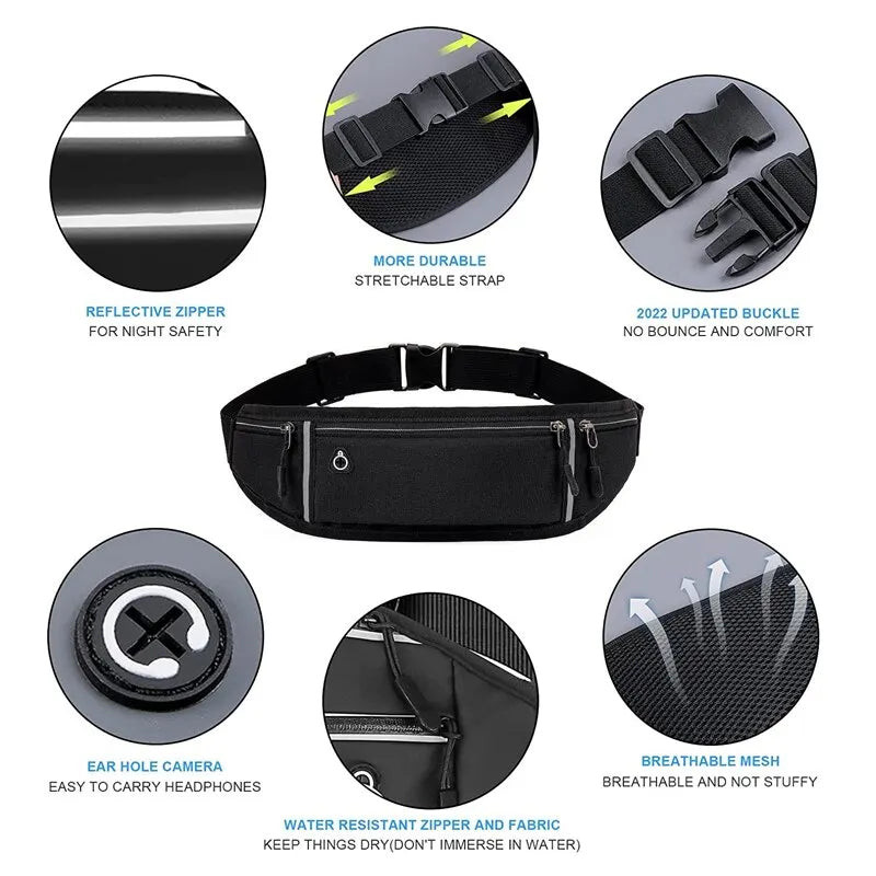 Athletic Running Belt with Phone Holder - Unisex Sports Waist Pack for Gym & Outdoor Activities