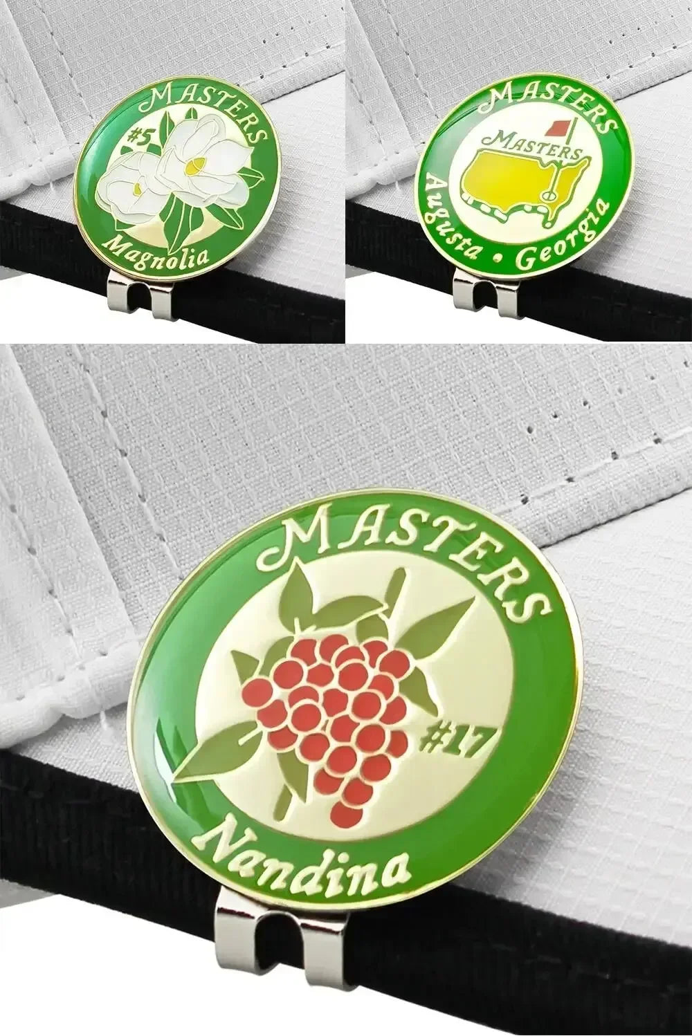 Magnetic Golf Ball Marker with Hat Clip - US Map White Flower Design Training Aid Gift for Kids Boys Girls Golfers