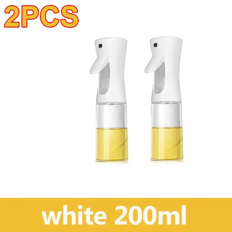 Multi-Size Oil Spray Bottle Set (200ml/300ml/500ml) - BBQ Cooking Olive Oil Sprayer for Kitchen Baking, Empty Refillable Vinegar Bottle with Oil Brush