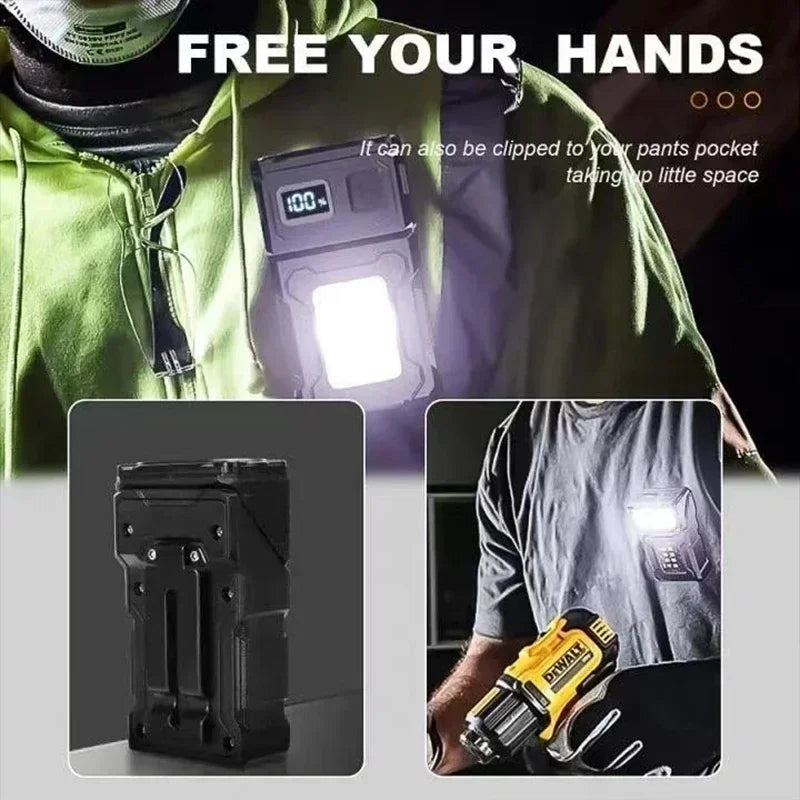 Portable LED Flashlight Set (1-2 Pieces) - Super Bright Mini USB Rechargeable with Magnetic Tail & COB Emergency Light for Camping & Hiking