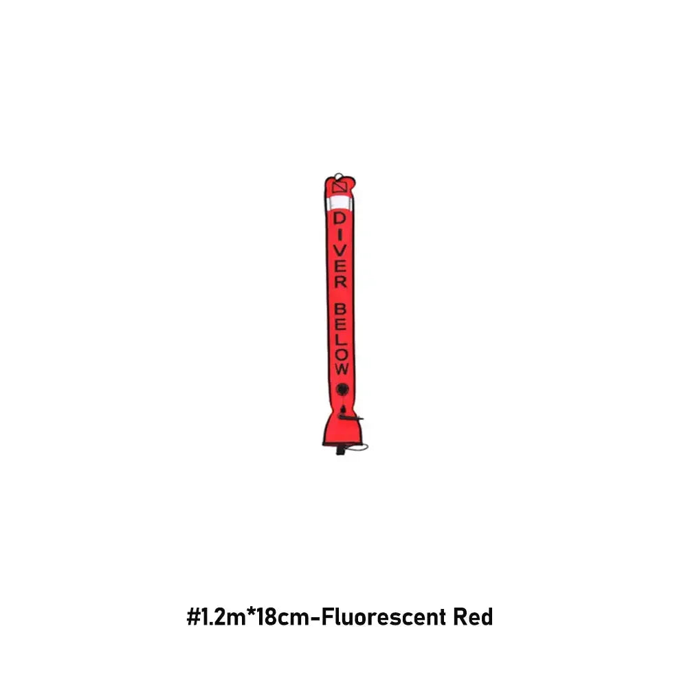 Professional Scuba Diving Safety Signal Tube - High Quality Inflatable Surface Marker Buoy (SMB) - 1.2M/1.5M/1.8M Diver Below Safety Sausage