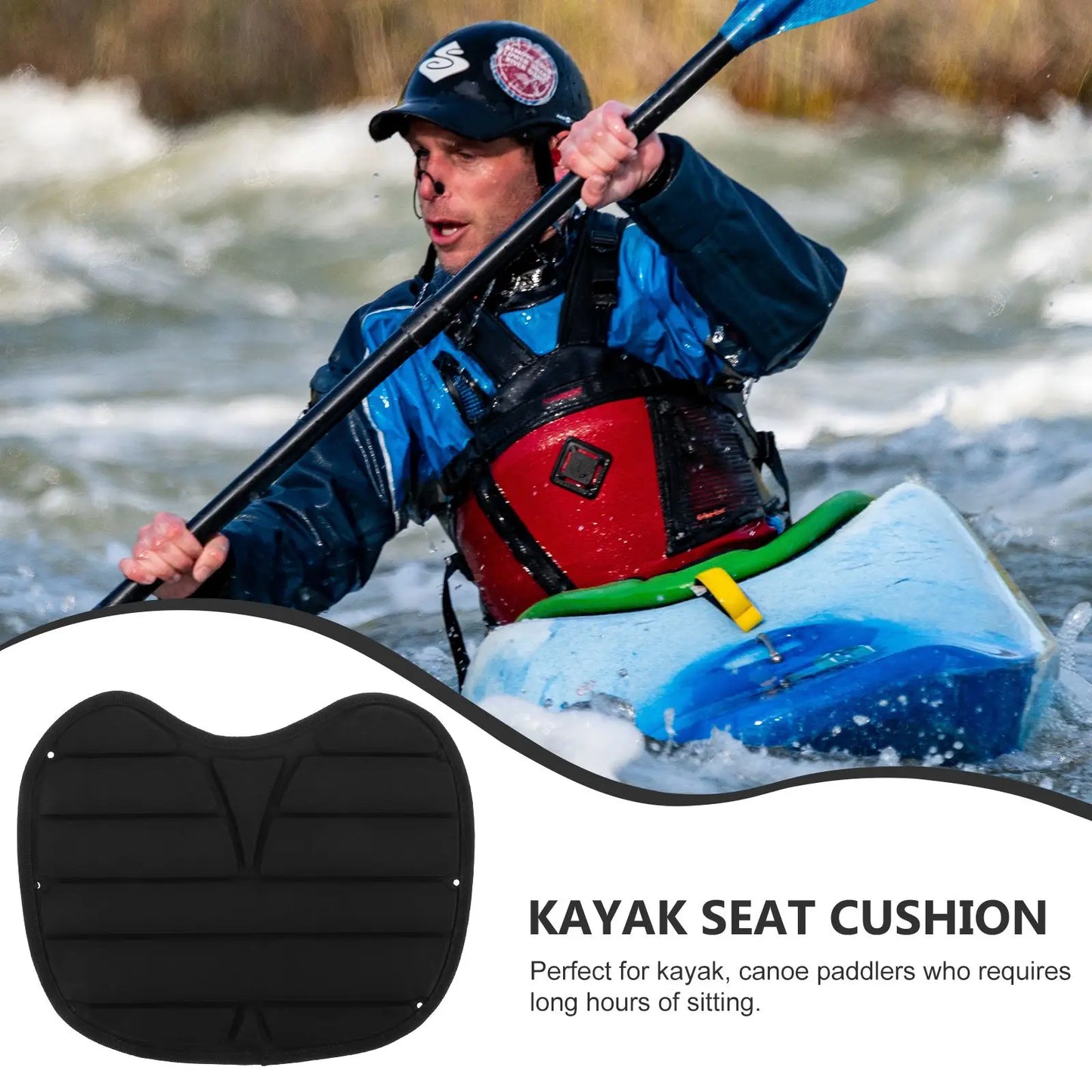 Waterproof Anti-Slip Kayak Seat Cushion - Comfortable Multi-Use Canoe Boat Sit Pad Accessory