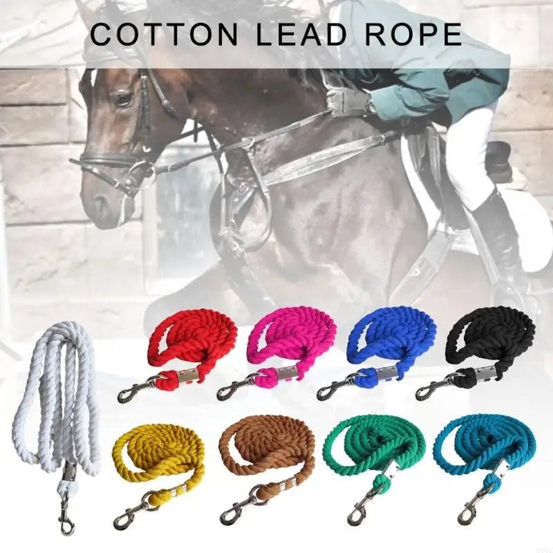 Heavy Duty Cotton Weave Equestrian Halter - 652F Leading Rope for Horses & Livestock